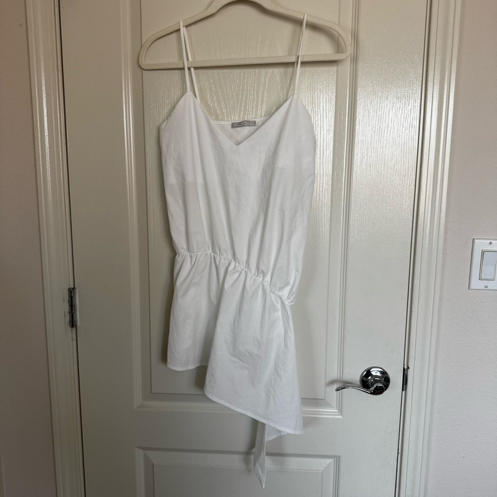 Zara White V-Neck Tank Blouse